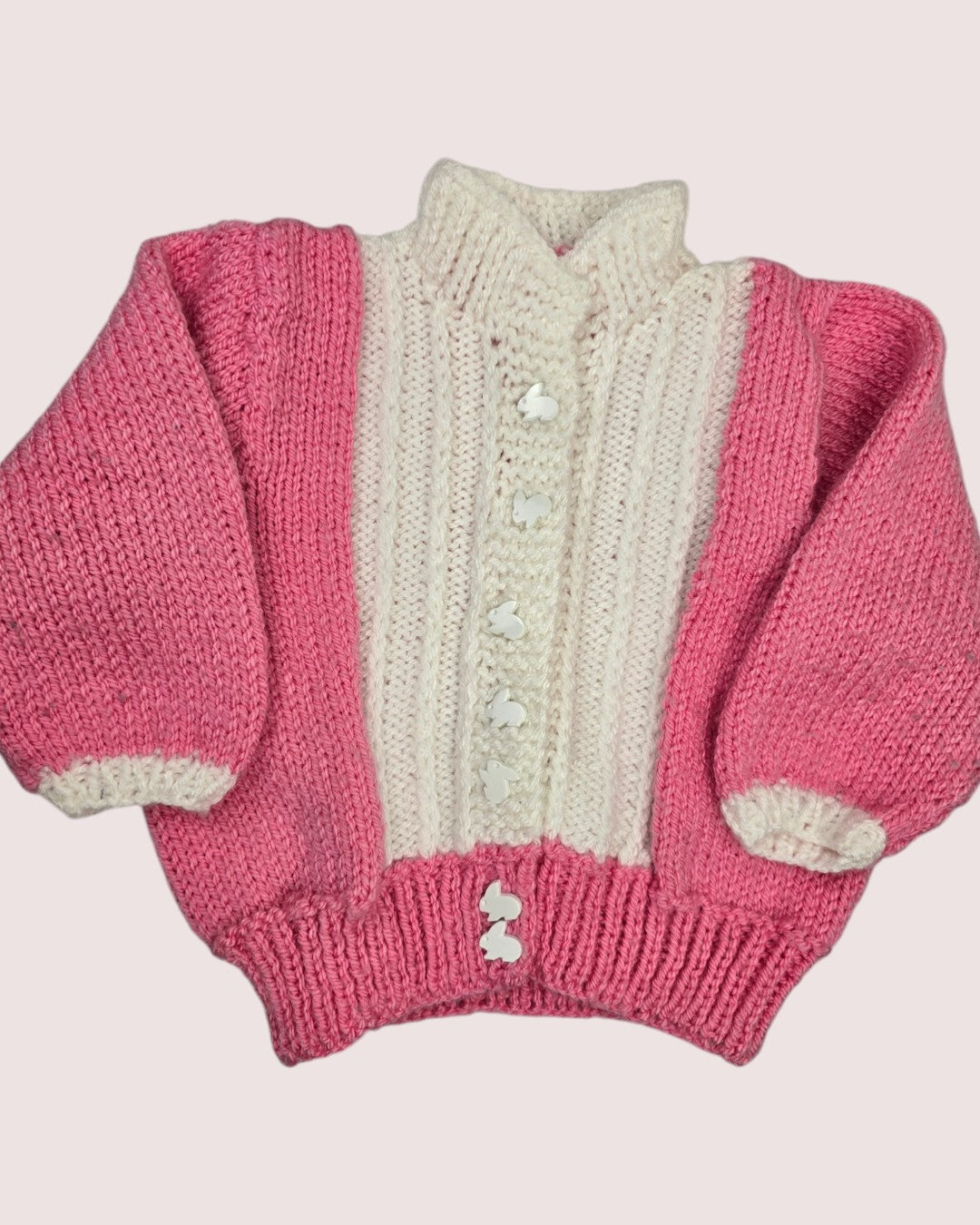 Handknit bunny cardigan Approx 12-24m