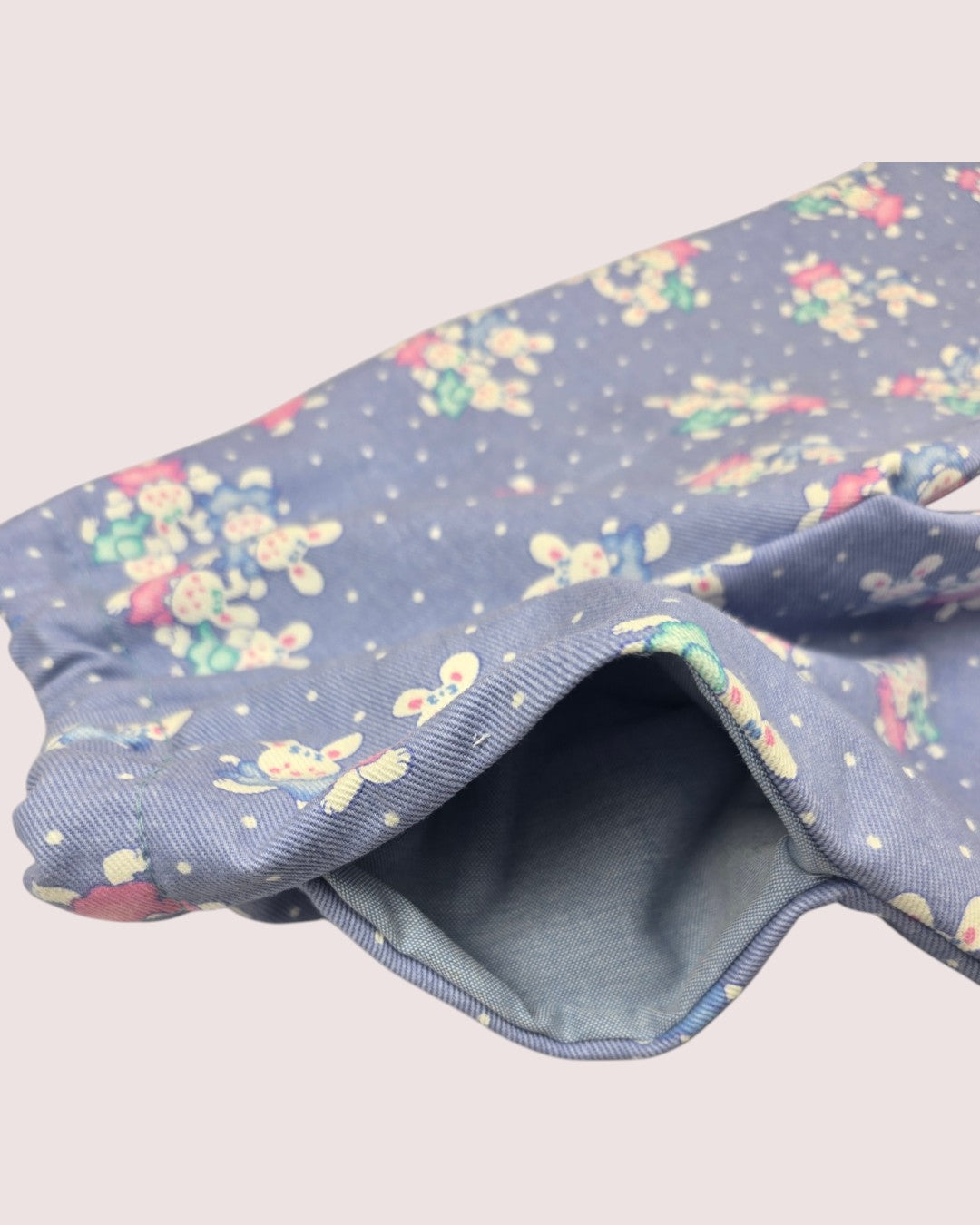 Handmade bubble jean made from vintage Cone Mills fabric 3-4T