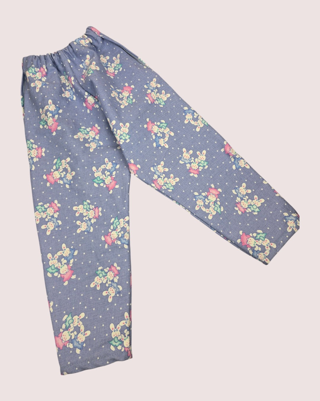 Handmade bubble jean made from vintage Cone Mills fabric 3-4T
