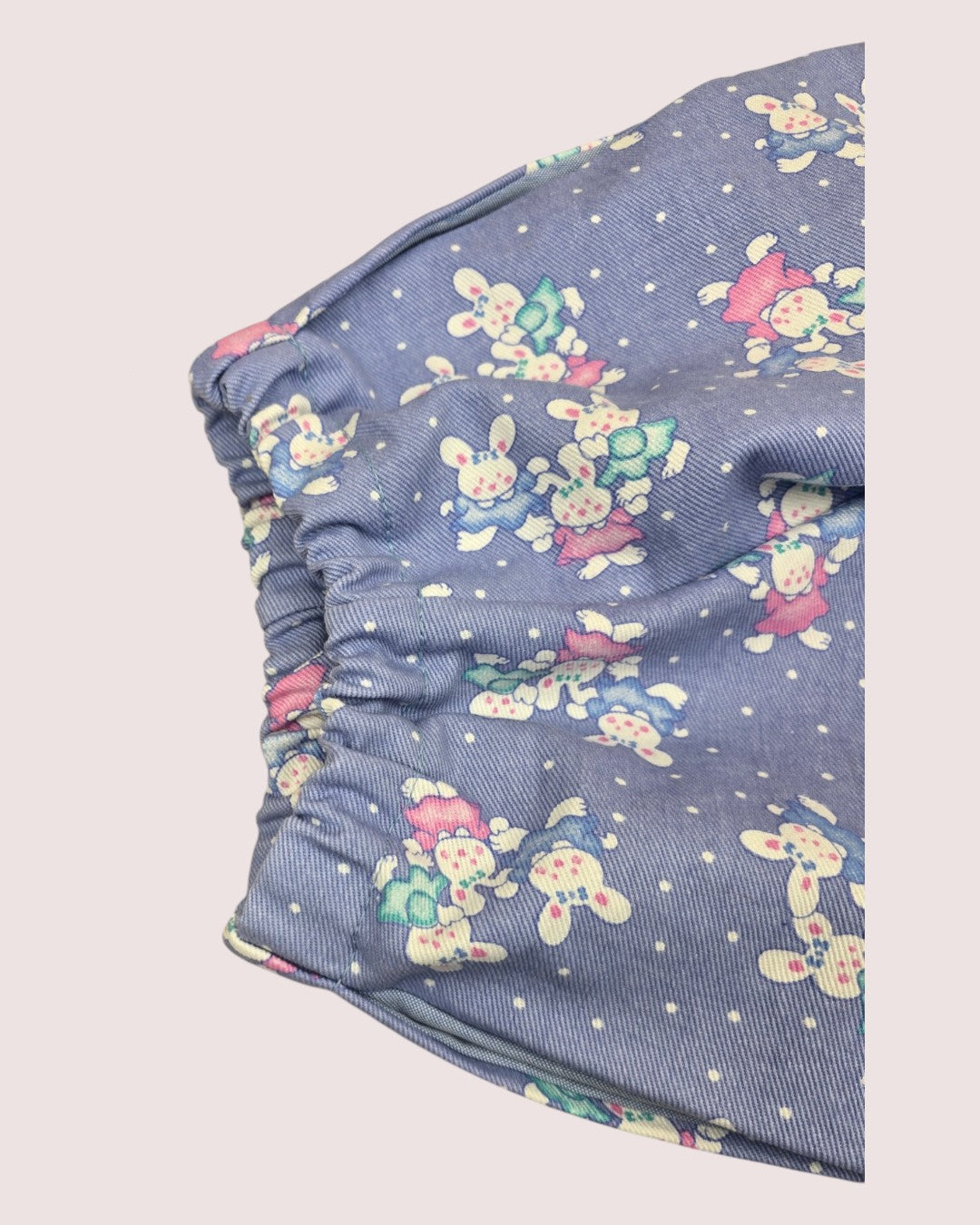 Handmade bubble jean made from vintage Cone Mills fabric 3-4T
