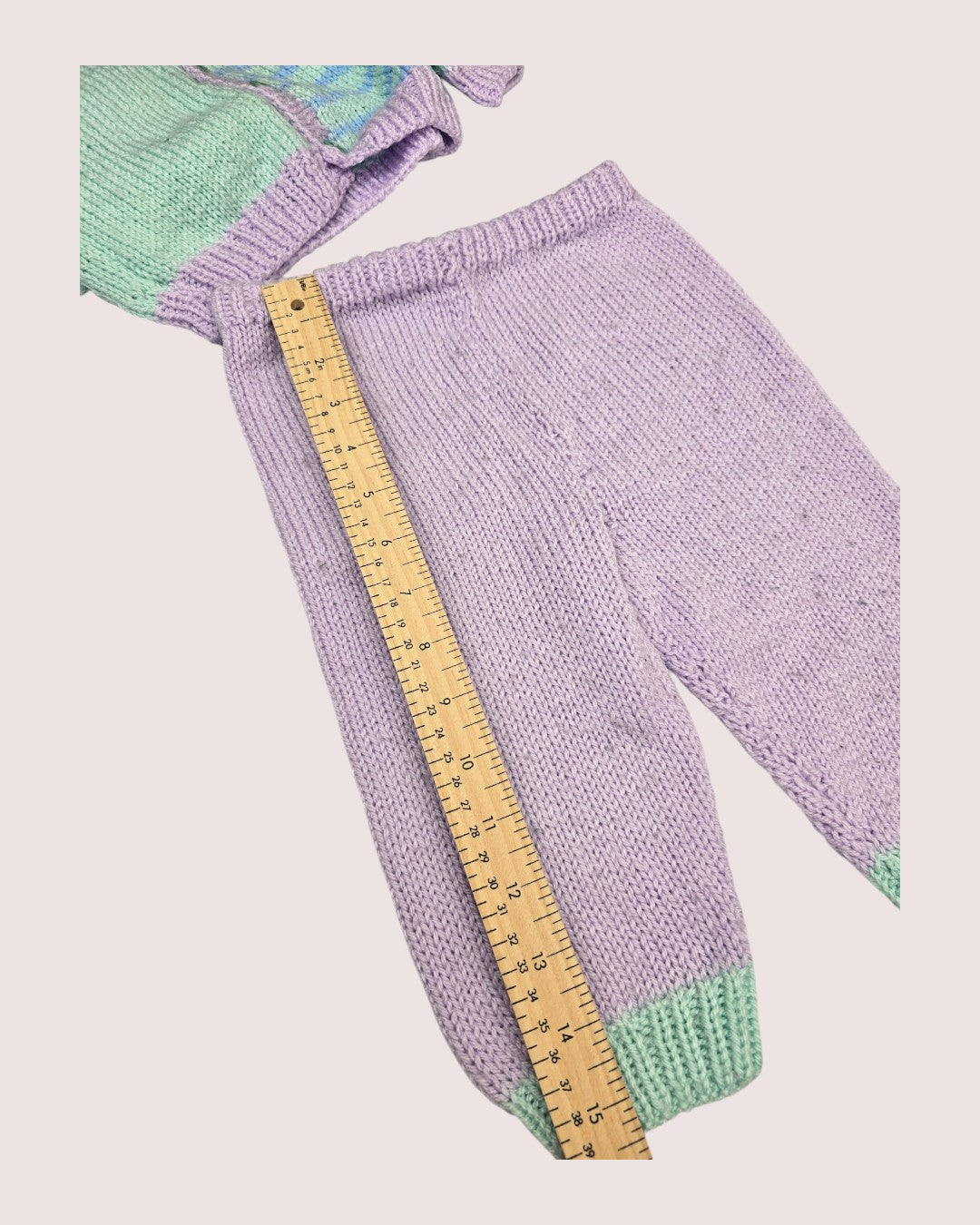 Handknit cardigan and pants set Approx 6-12m
