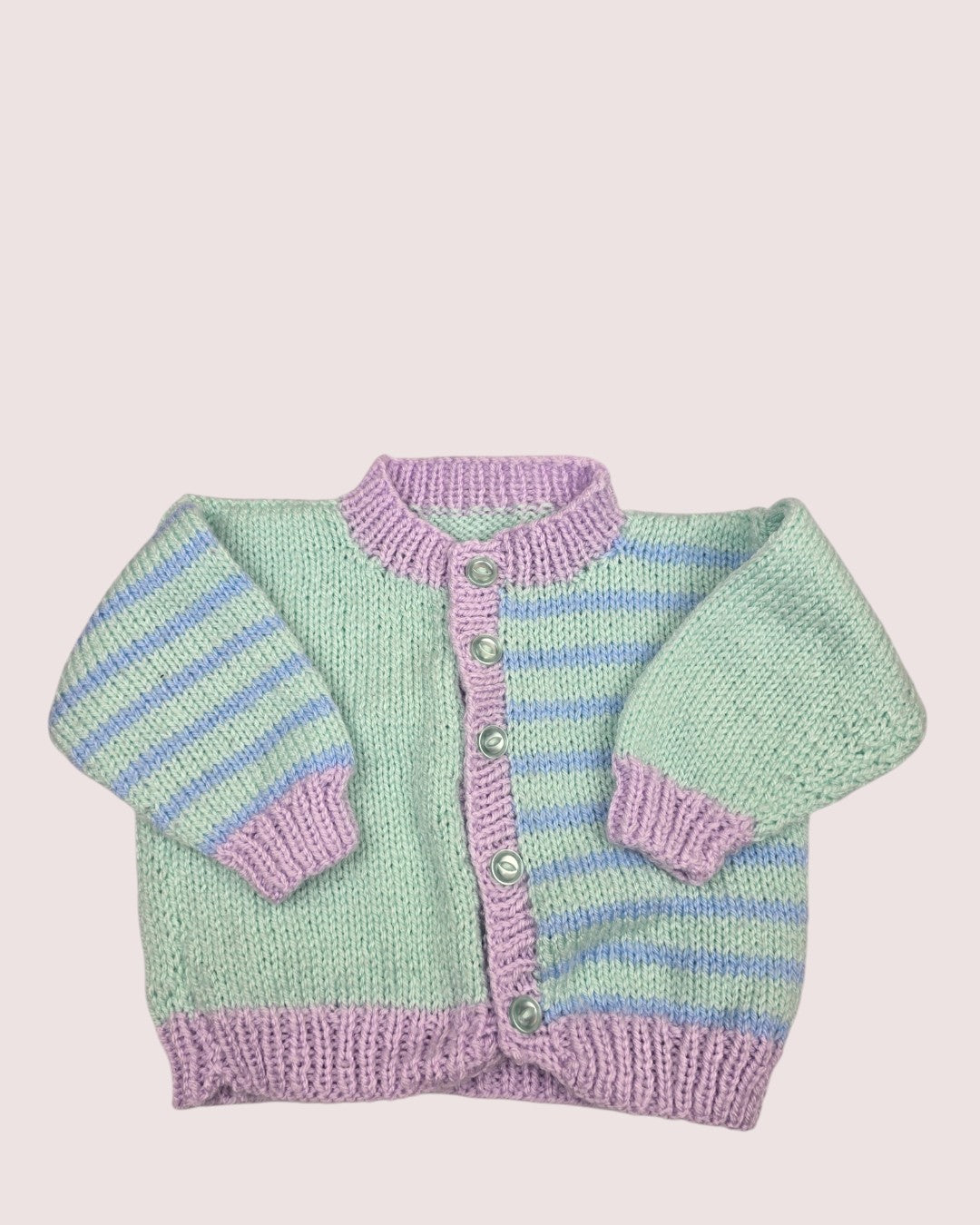Handknit cardigan and pants set Approx 6-12m