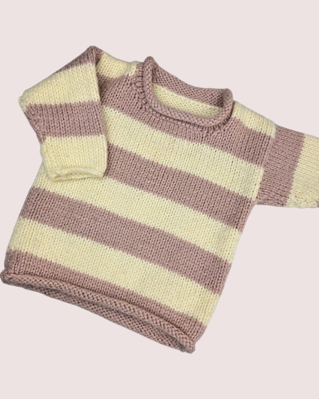 Handknit striped sweater approx 2T