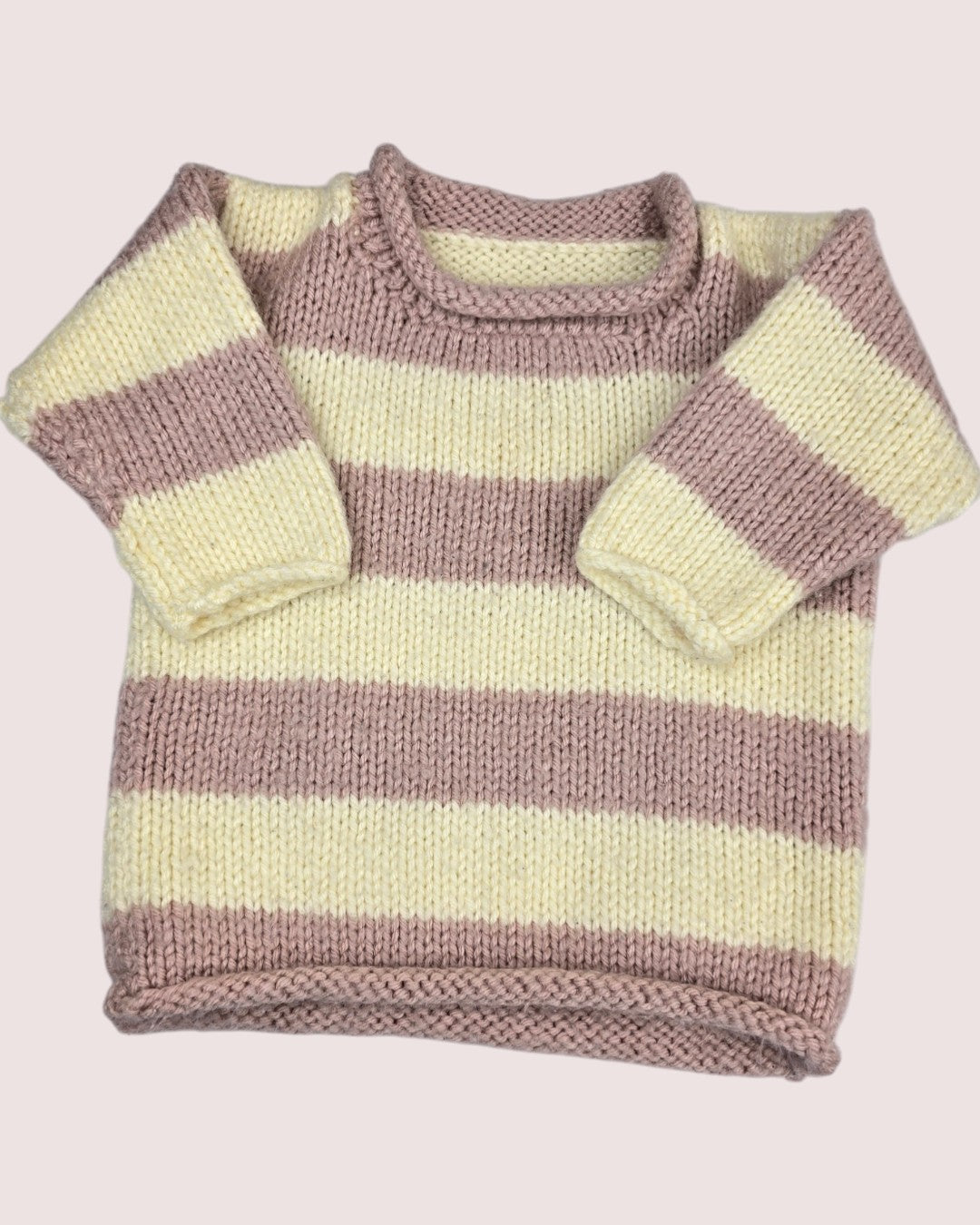 Handknit striped sweater approx 2T