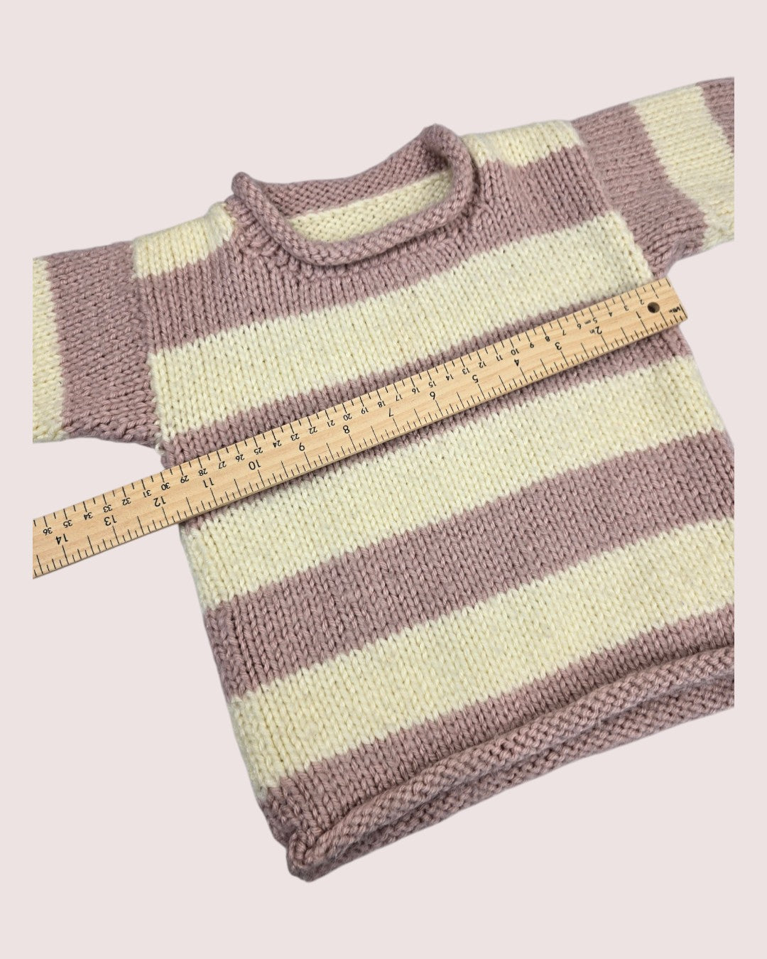 Handknit striped sweater approx 2T