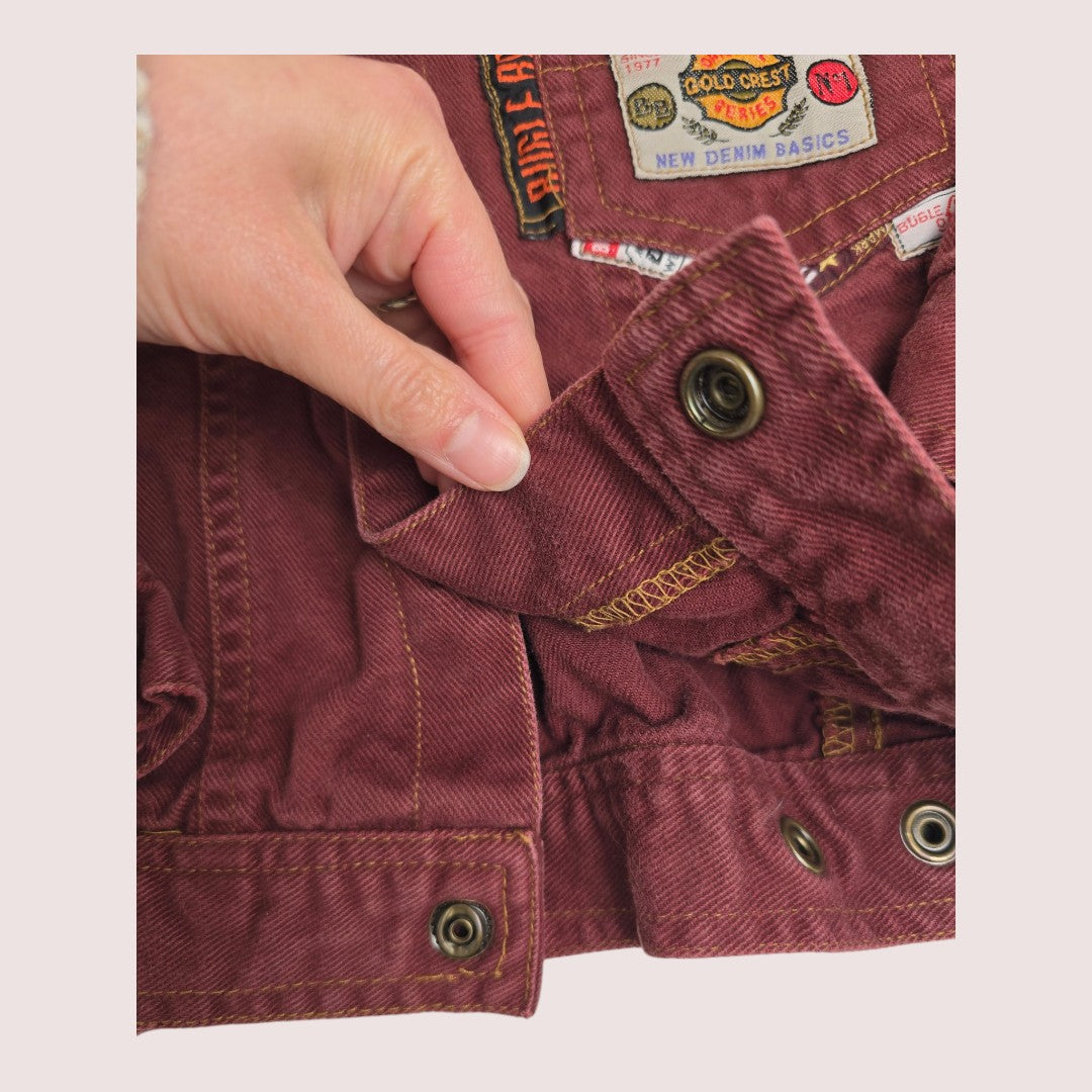Vintage Bugle Boy burgundy denim trucker jacket 3-5T