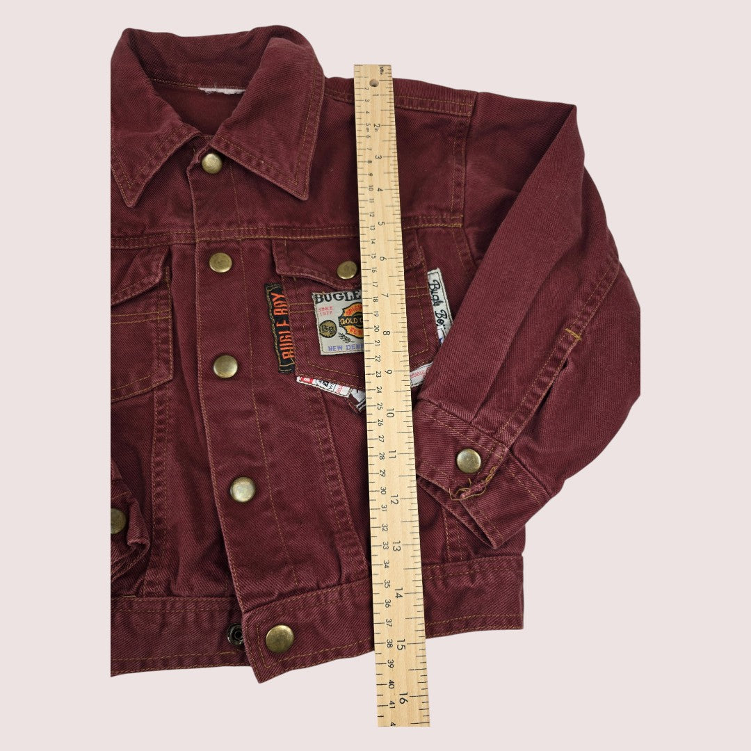 Vintage Bugle Boy burgundy denim trucker jacket 3-5T