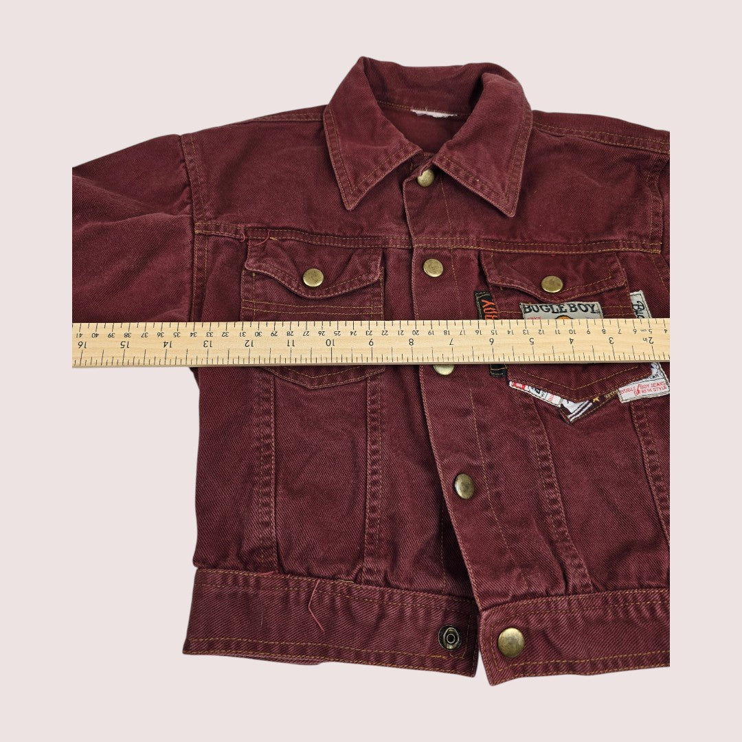 Vintage Bugle Boy burgundy denim trucker jacket 3-5T
