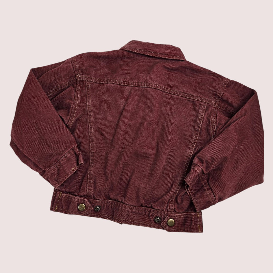 Vintage Bugle Boy burgundy denim trucker jacket 3-5T