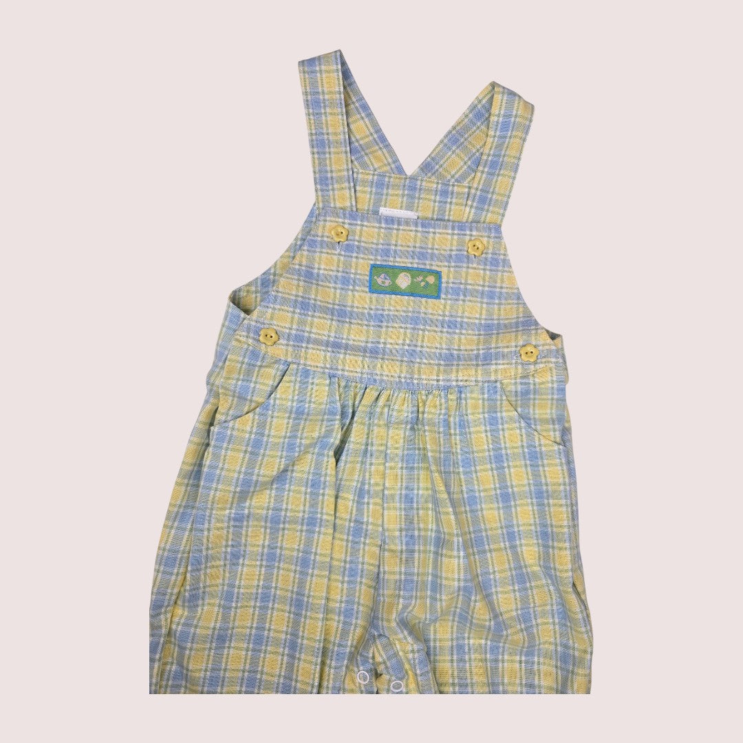 Vintage plaid spring overalls 18m