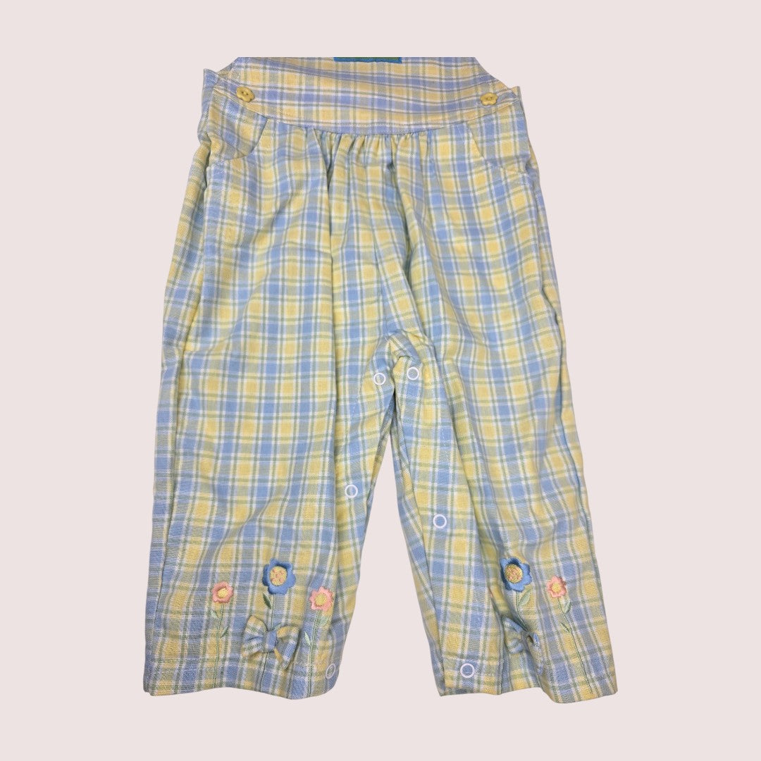 Vintage plaid spring overalls 18m