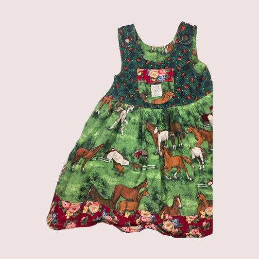 Handmade reversible horse dress approx 2T