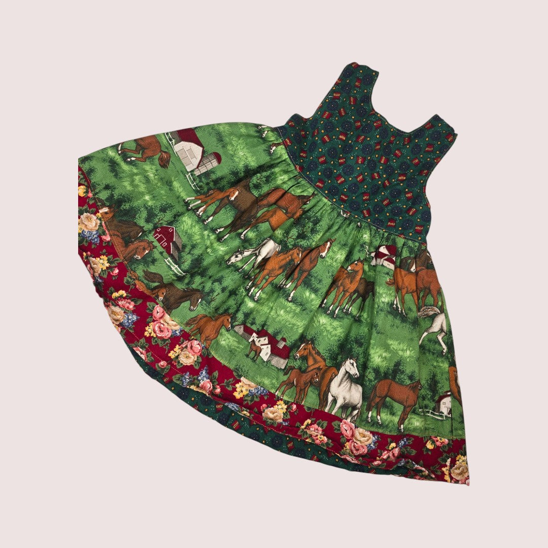 Handmade reversible horse dress approx 2T