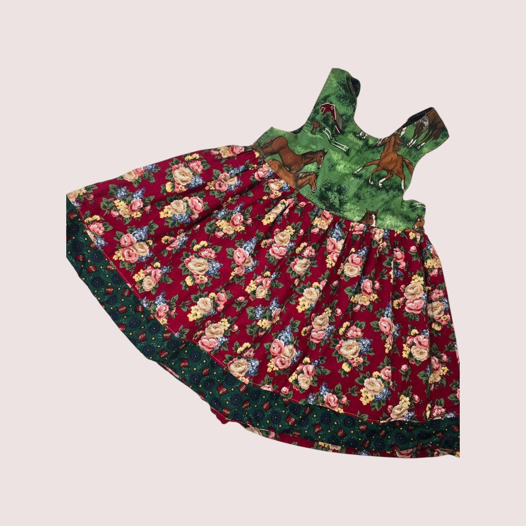 Handmade reversible horse dress approx 2T