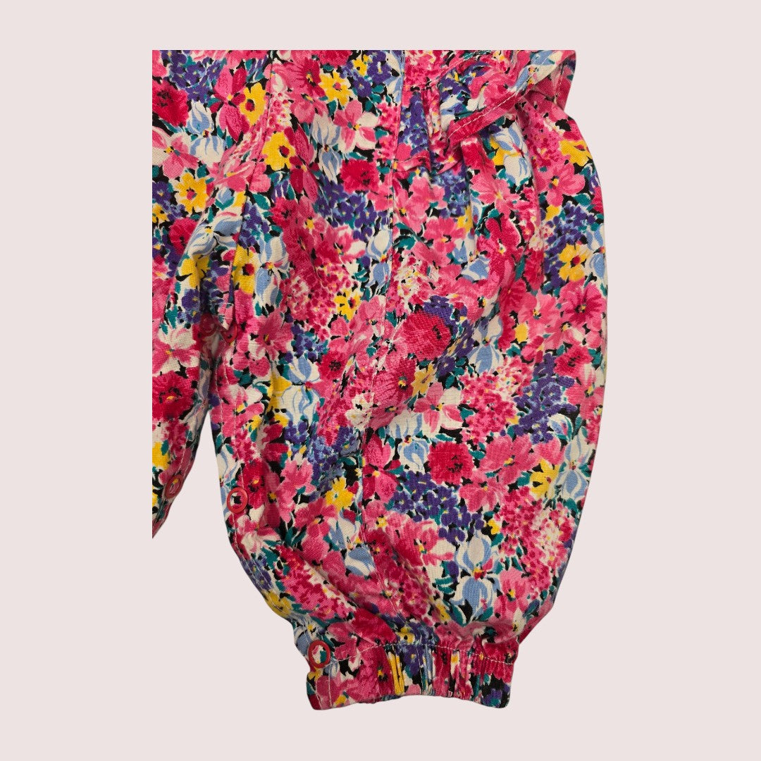Vintage Ruffnicks Floral romper 12-18m