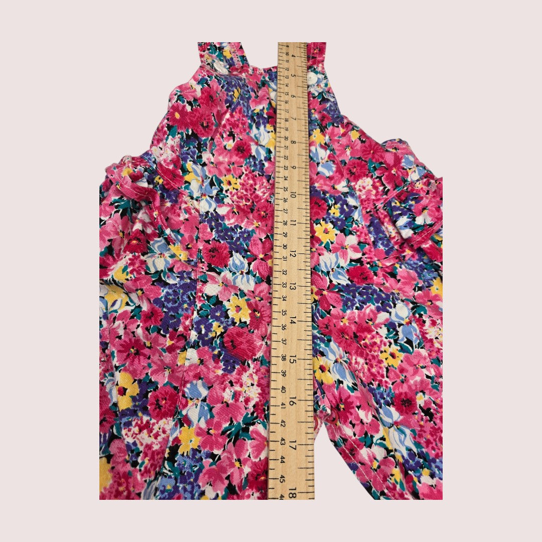 Vintage Ruffnicks Floral romper 12-18m