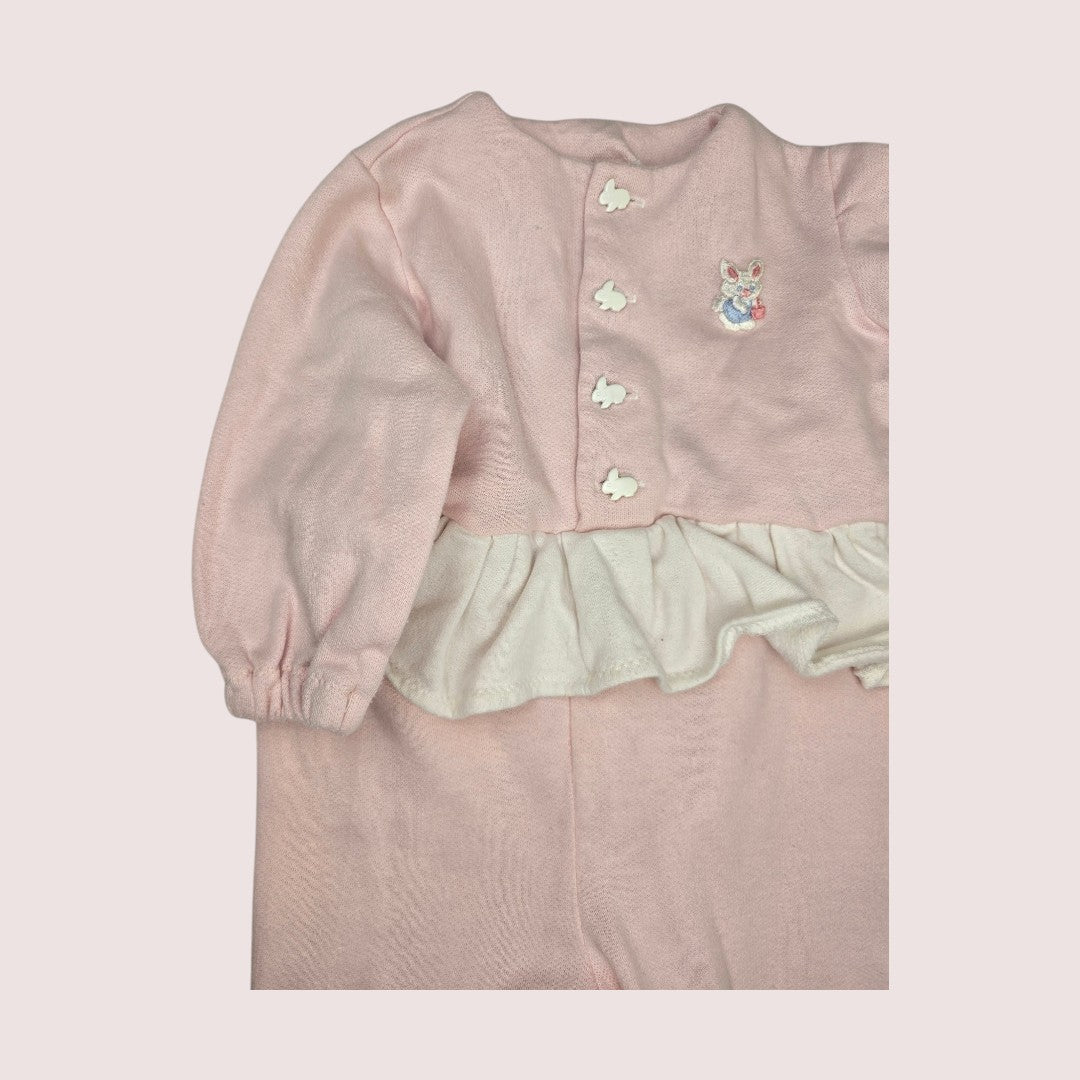Vintage sweatsuit romper with ruffle skirt 18-24m