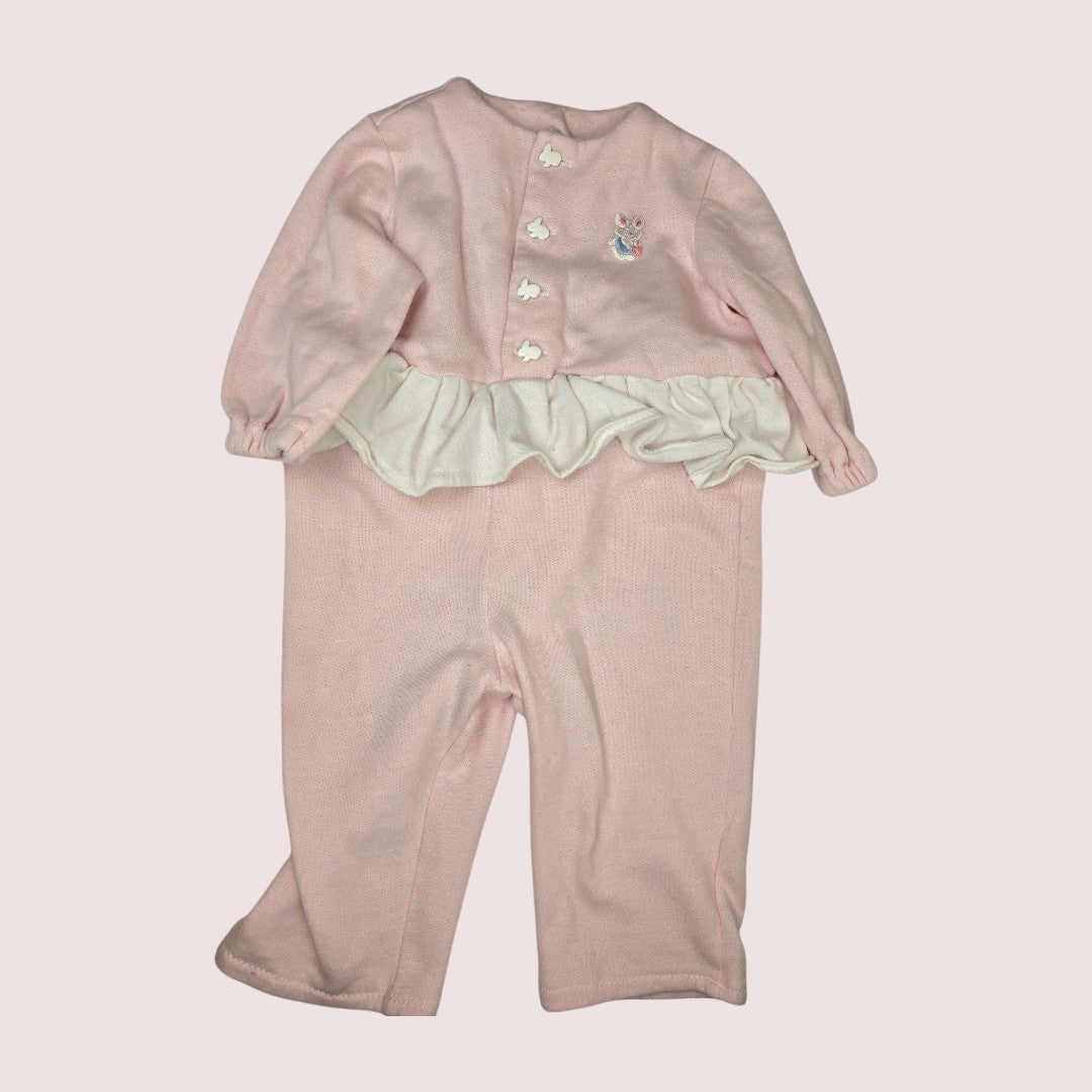 Vintage sweatsuit romper with ruffle skirt 18-24m