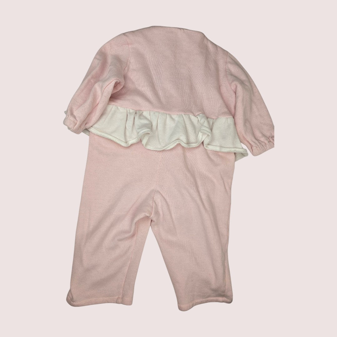 Vintage sweatsuit romper with ruffle skirt 18-24m