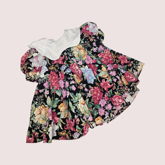 Vintage Bonnie Jean floral dress 18-24m