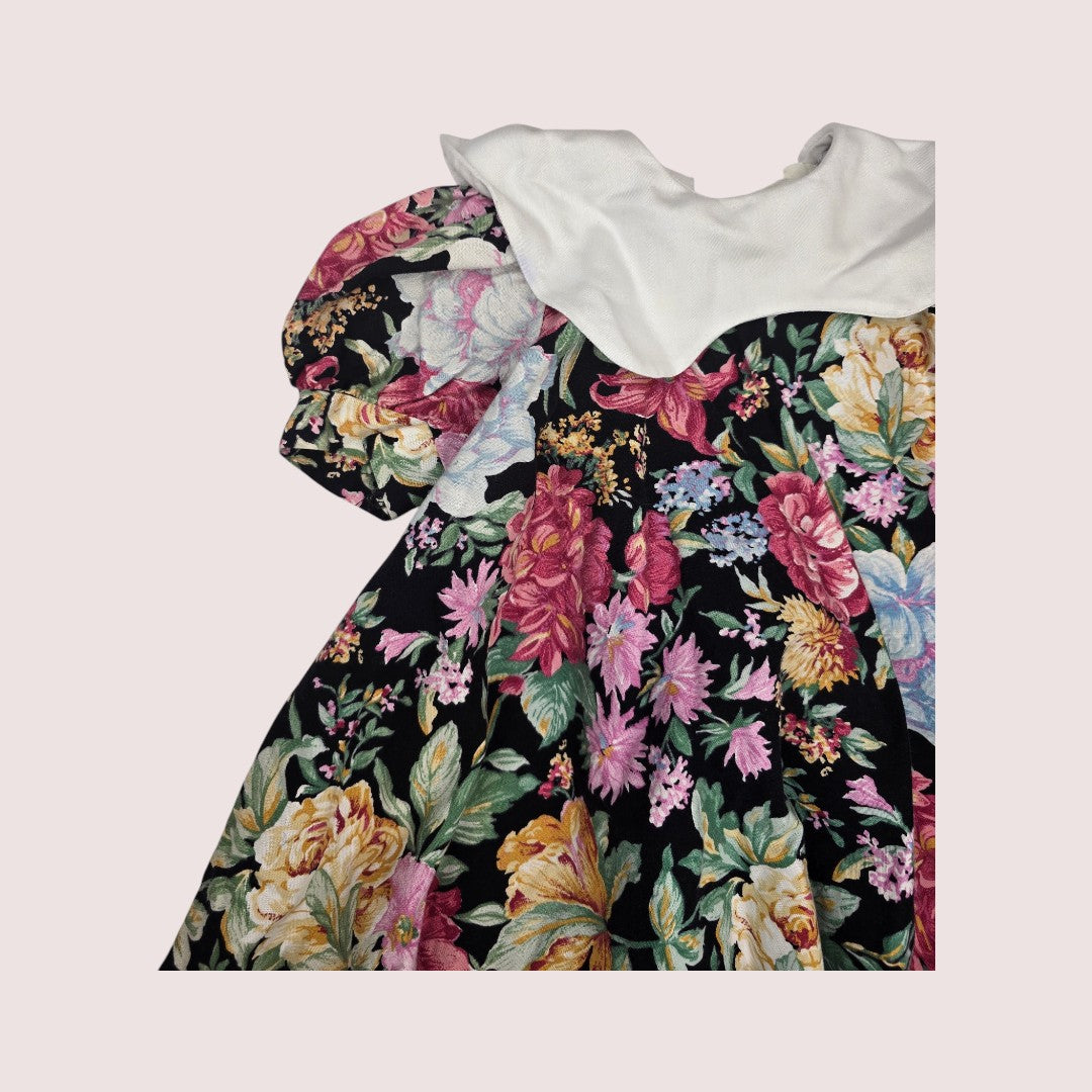 Vintage Bonnie Jean floral dress 18-24m