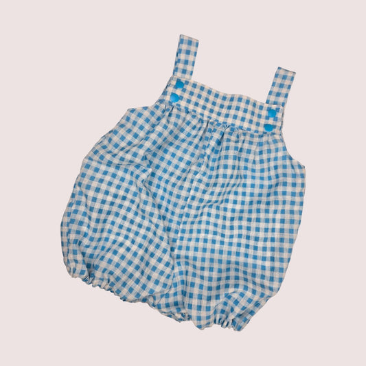 Handmade gingham short romper 12m