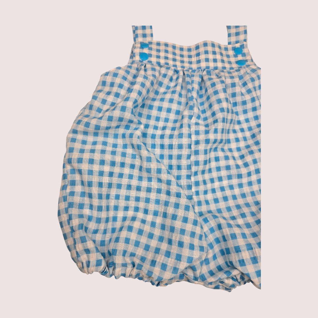Handmade gingham short romper 12m