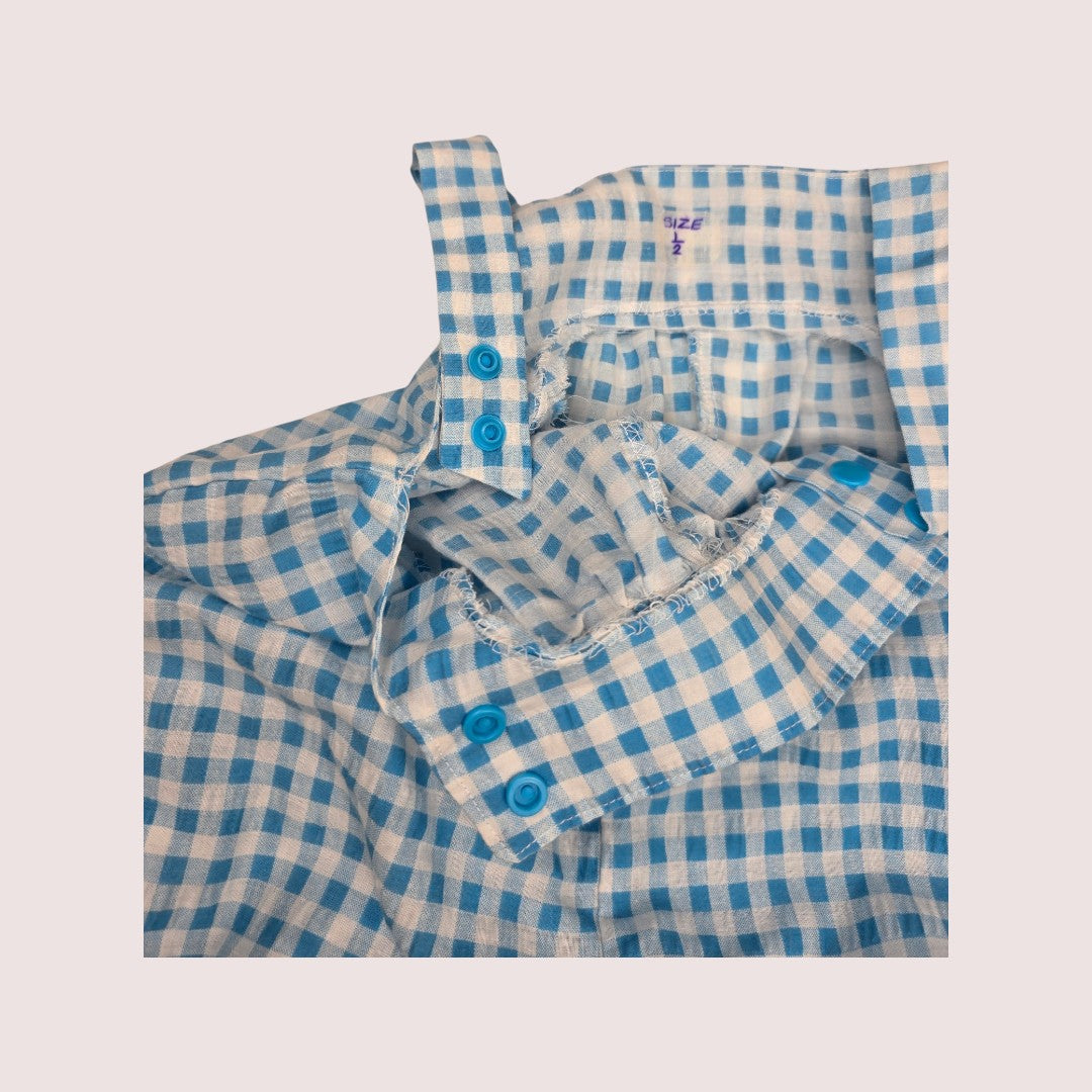 Handmade gingham short romper 12m
