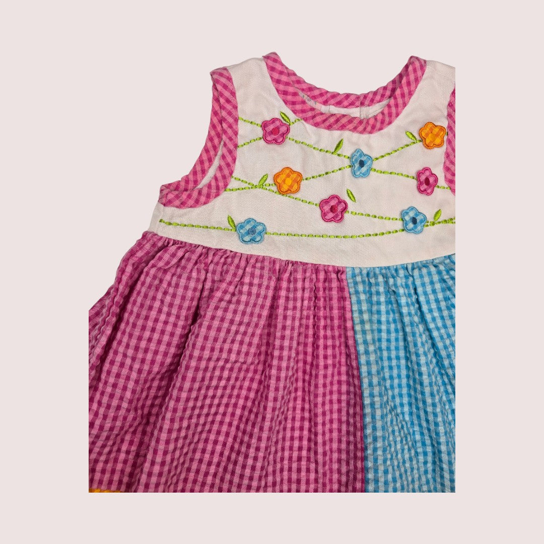 Vintage Samara floral seersucker dress 18m