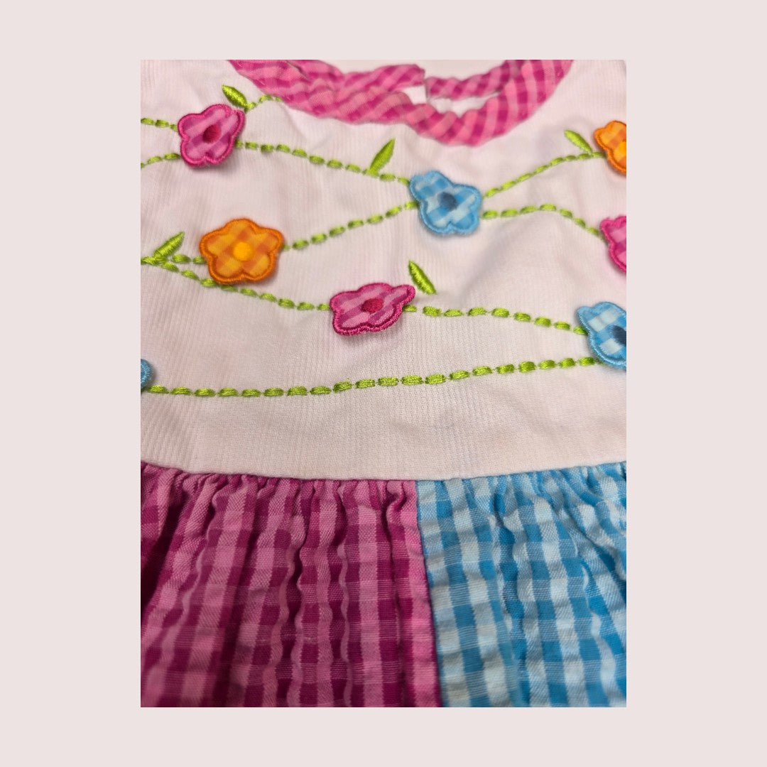 Vintage Samara floral seersucker dress 18m