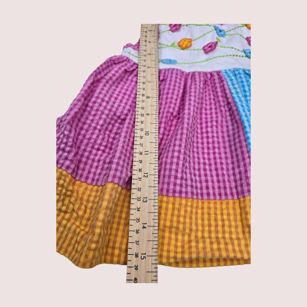 Vintage Samara floral seersucker dress 18m