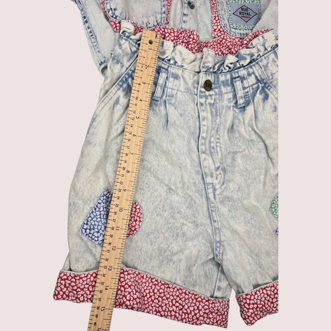 Vintage acid wash denim shorts and top set 8-10Y