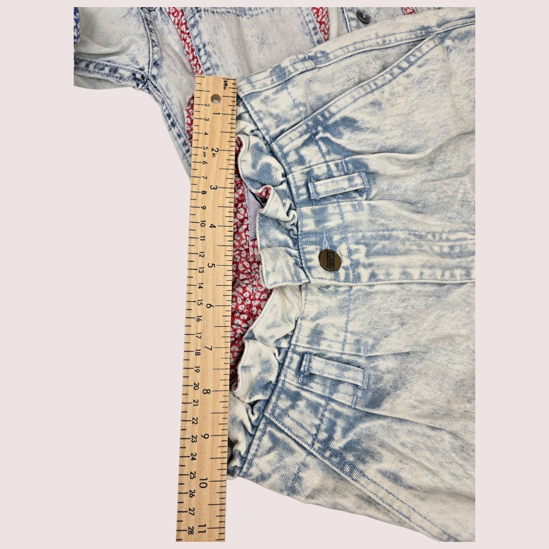 Vintage acid wash denim shorts and top set 8-10Y