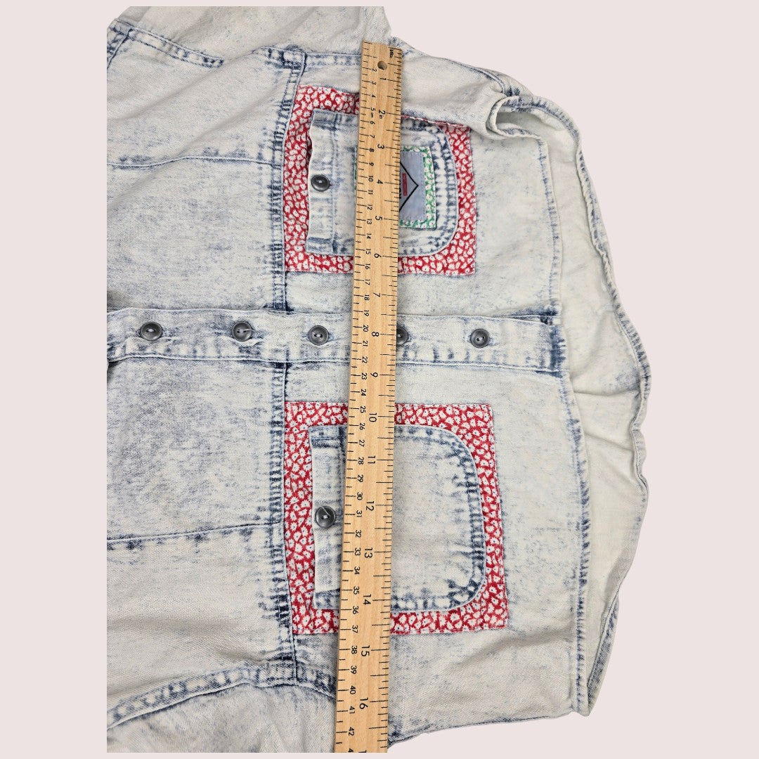 Vintage acid wash denim shorts and top set 8-10Y