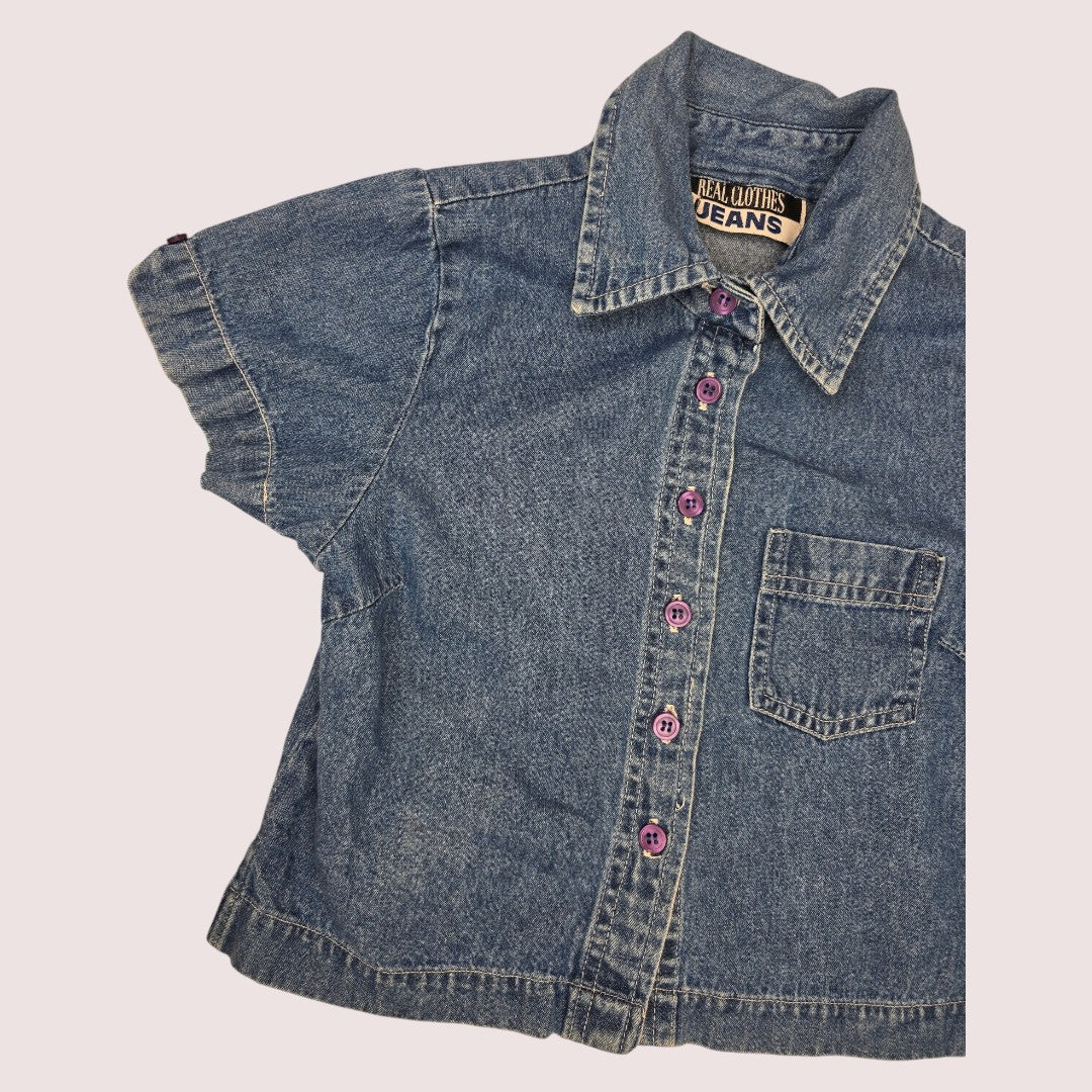 Vintage Real Clothes denim top Youth S