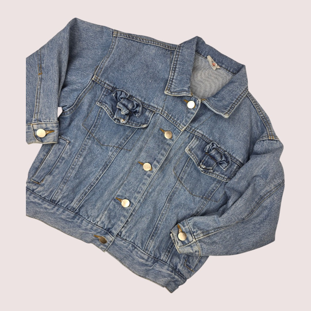 Vintage denim jacket with bow details 6-8Y