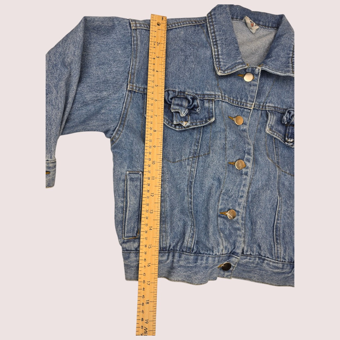 Vintage denim jacket with bow details 6-8Y