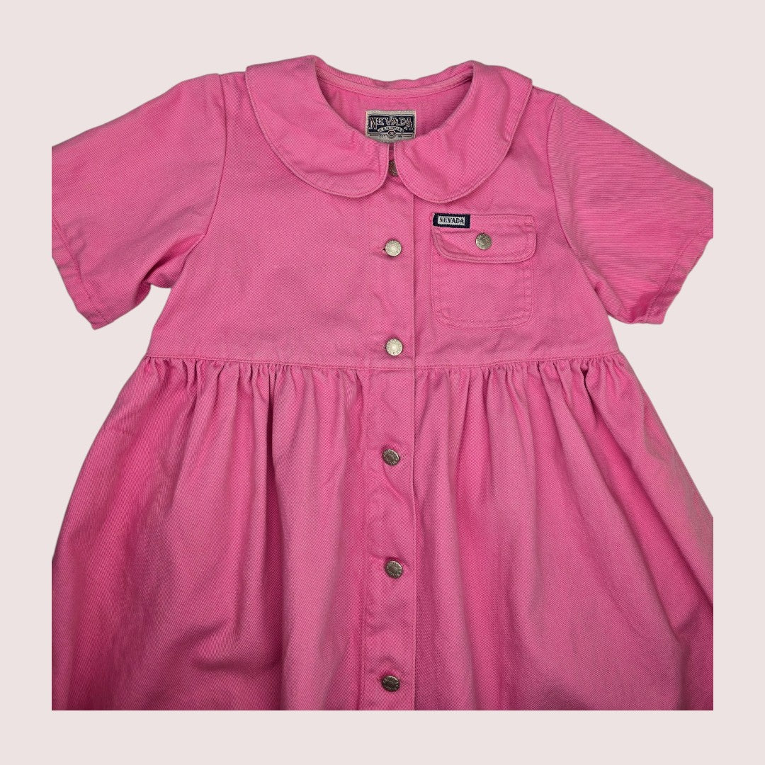 Vintage Nevada pink denim dress 7-8Y
