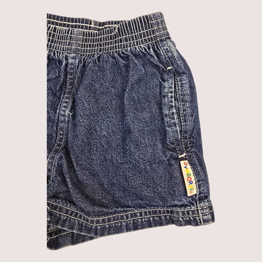 Vintage Gymboree rainbow tag jean shorts 9-24m
