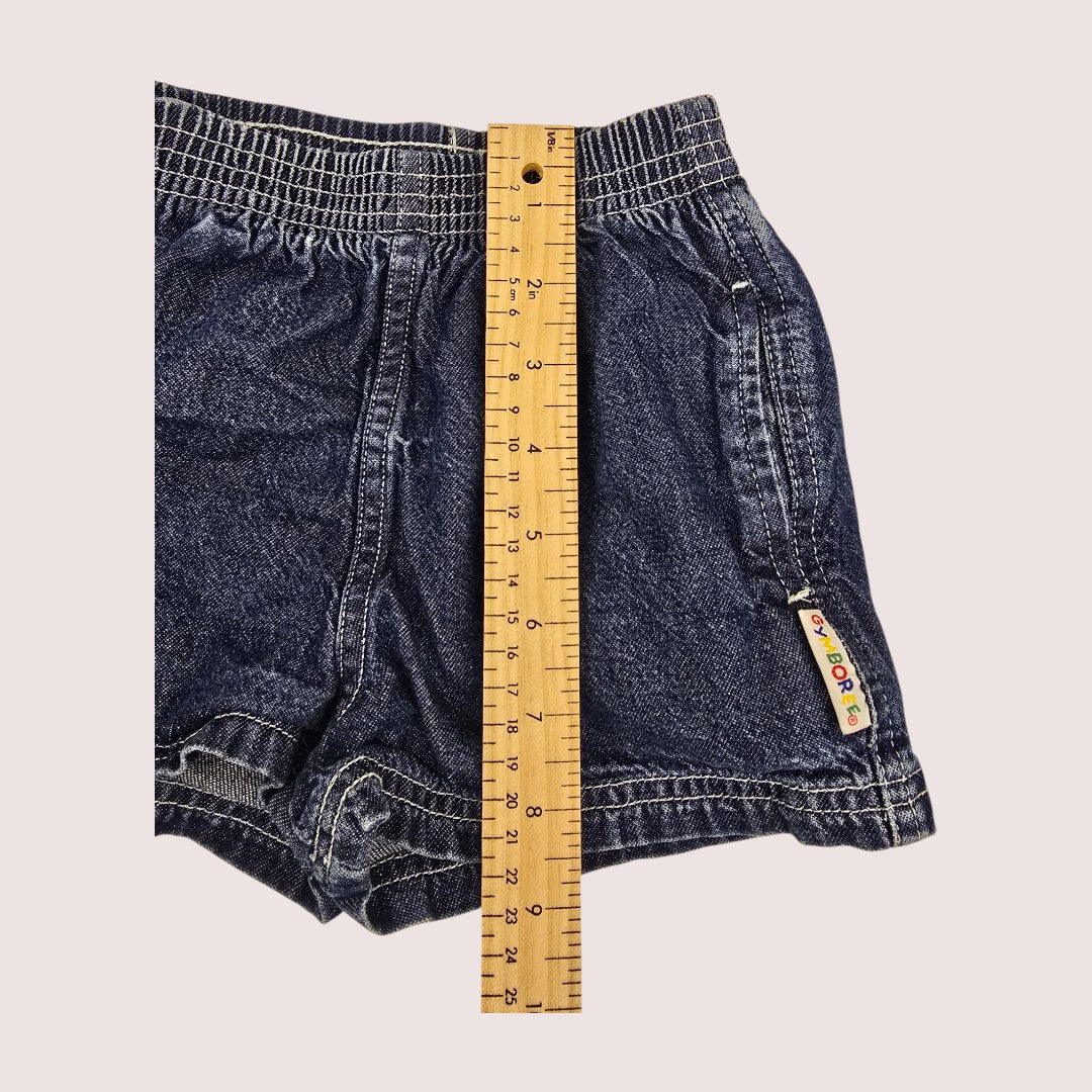 Vintage Gymboree rainbow tag jean shorts 9-24m