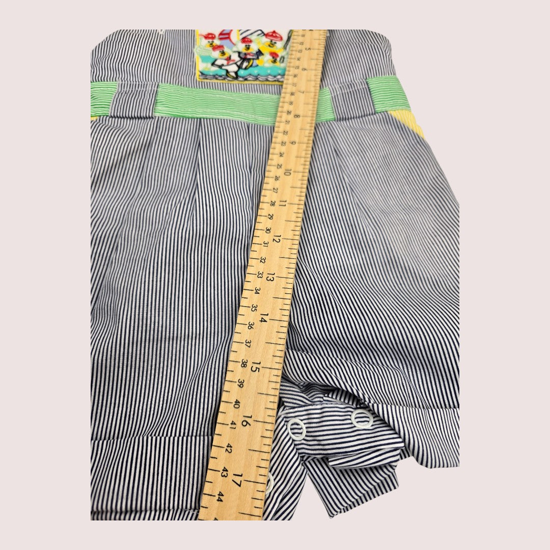 Vintage Raphael two piece set -shortalls and button up shirt 18m NWOT