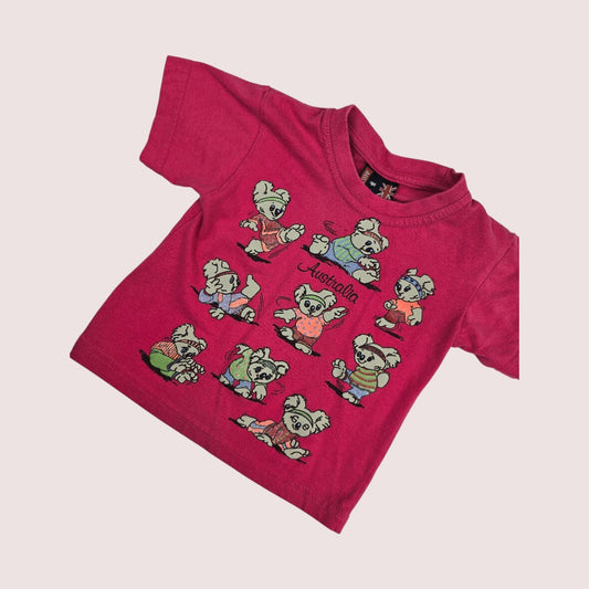 Australia tourist tee with glitter detailing on the graphic Tagged 0, approx 12m