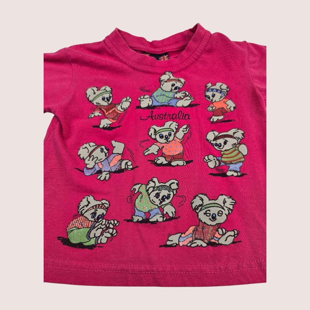 Australia tourist tee with glitter detailing on the graphic Tagged 0, approx 12m