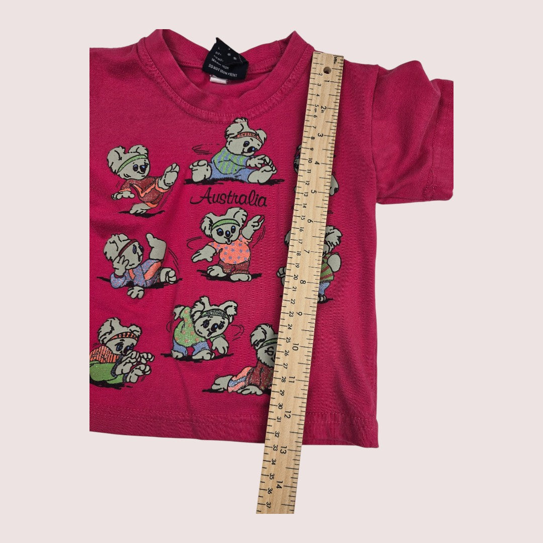 Australia tourist tee with glitter detailing on the graphic Tagged 0, approx 12m