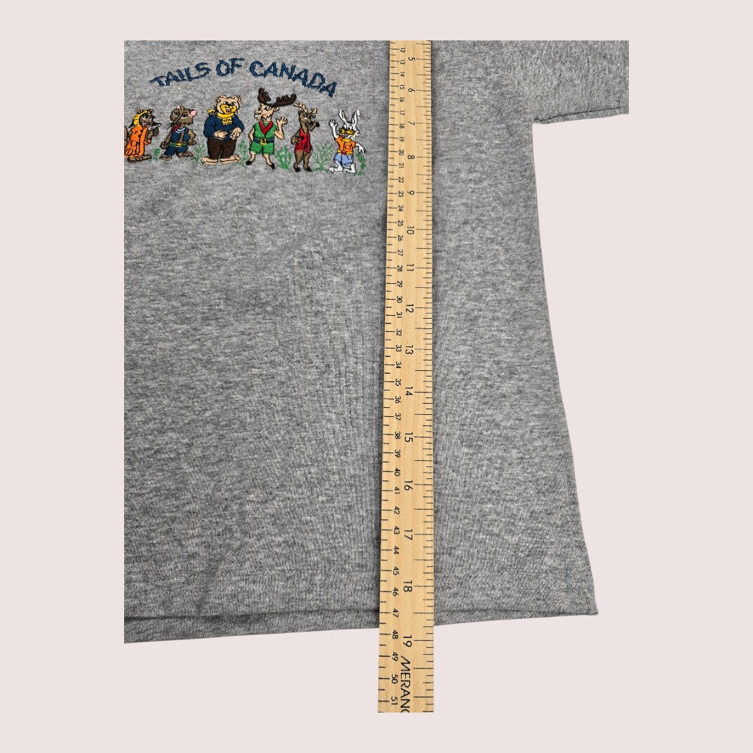 Vintage Tails of Canada embroidered tee Tagged 6X, fits TTS New without tags