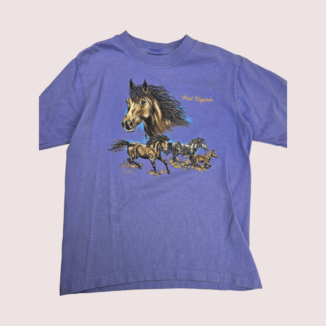Vintage West Virginia horse tee Tagged Youth M, fits approx 7-10Y depending on fit