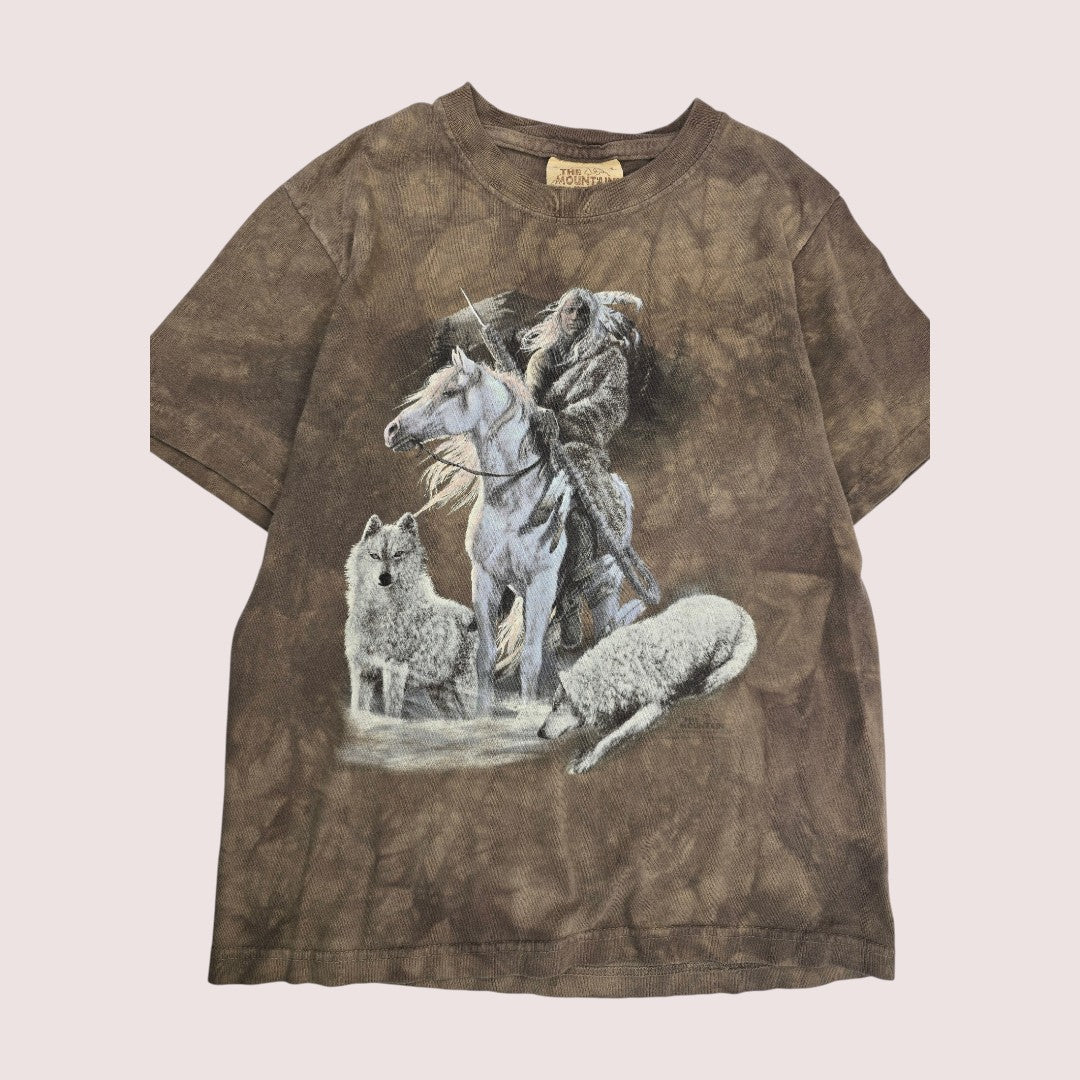 The Mountain tee Tagged Youth L, fits approx 10-14Y