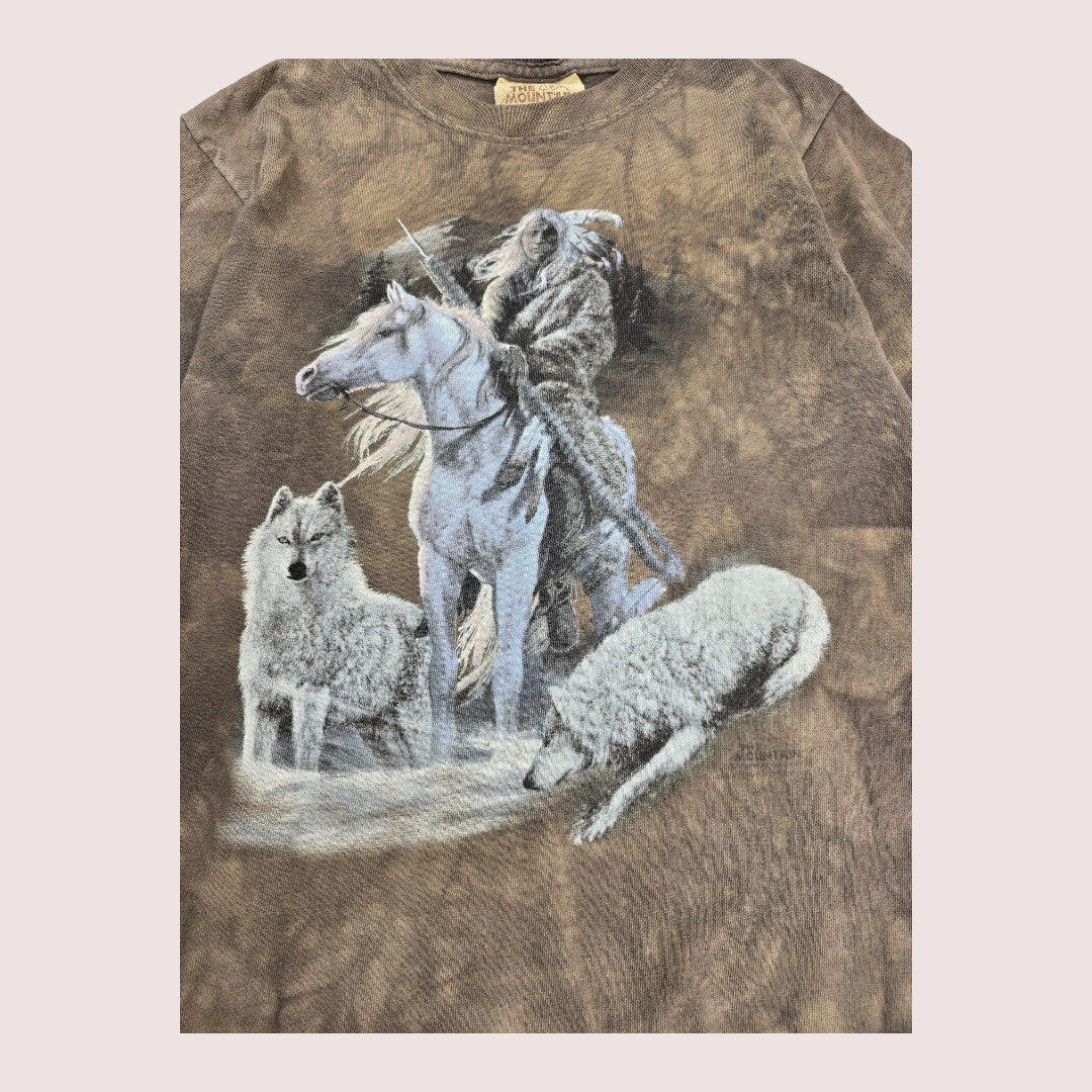 The Mountain tee Tagged Youth L, fits approx 10-14Y