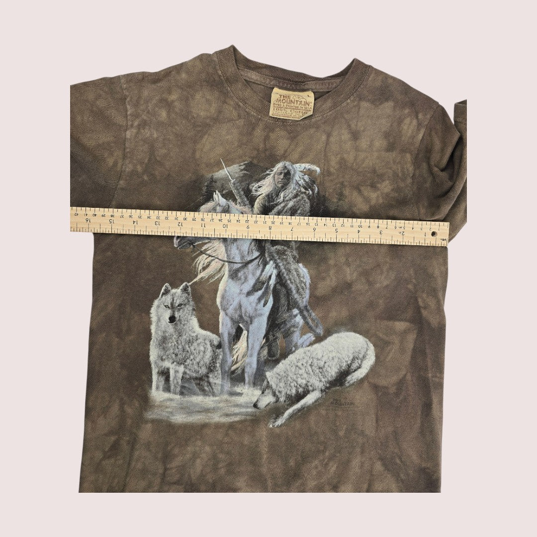 The Mountain tee Tagged Youth L, fits approx 10-14Y