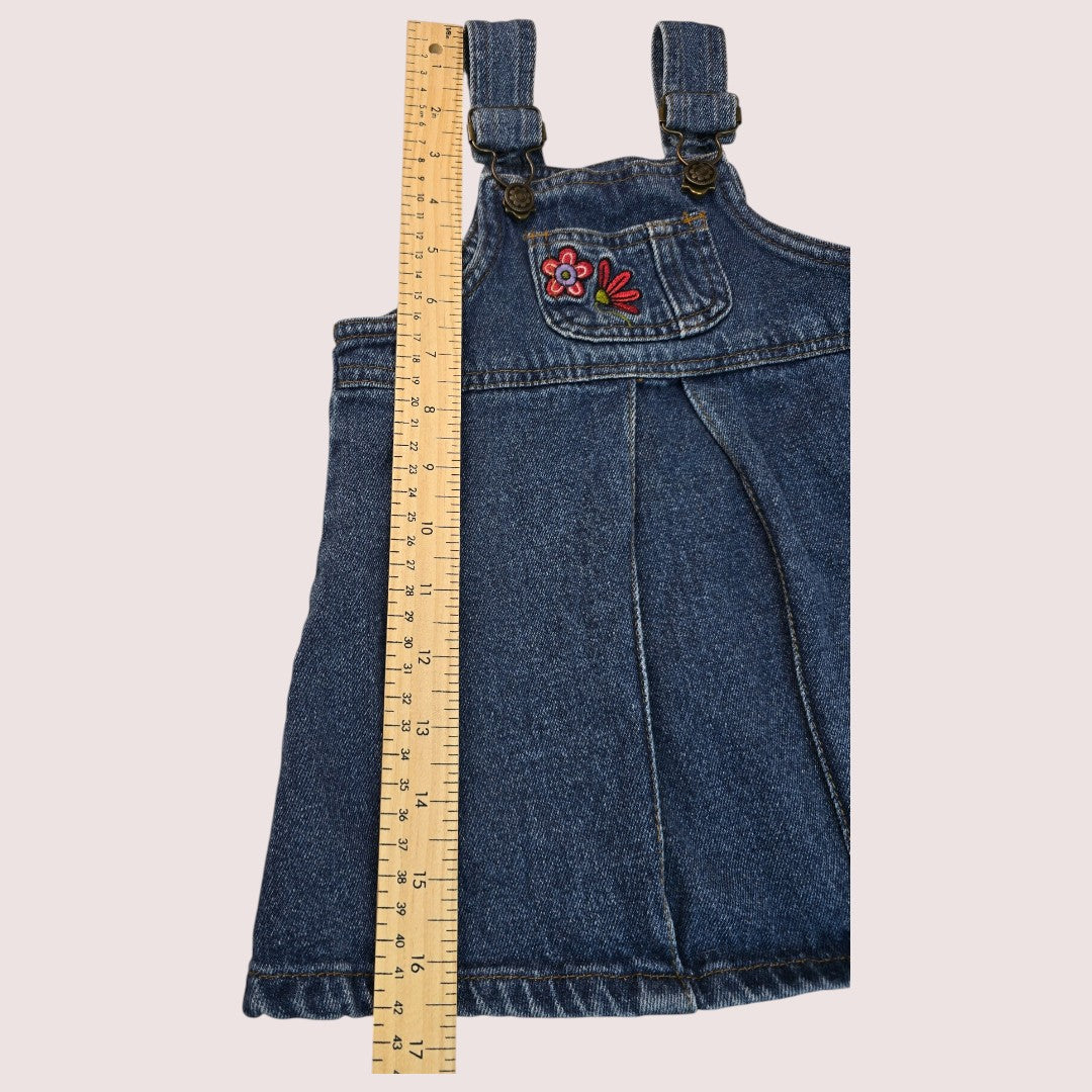 Vintage denim skirtall with floral embroidery Tagged 18M